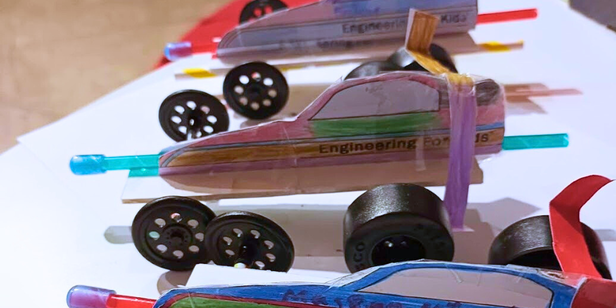 STEM Cars Built by Kids During a STEM Workshop